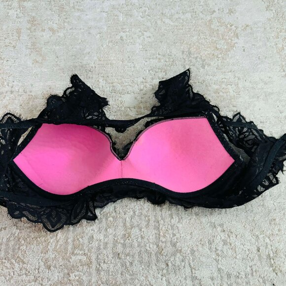 Victoria’s Secret Pink black lace bralette with cups size medium - Picture 6 of 10